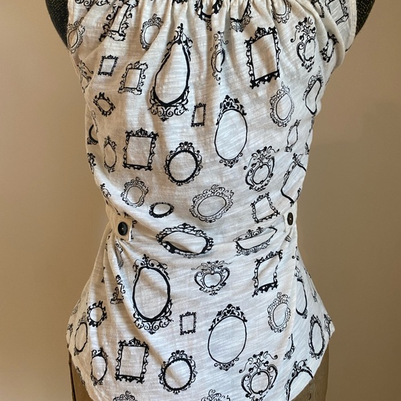 Anthropologie Tops - Whimsical Anthro White and Black Top